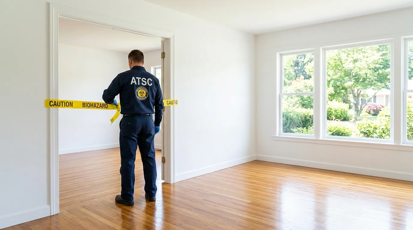 Certified biohazard cleanup crew performing Decomposition Cleanup in Allegan